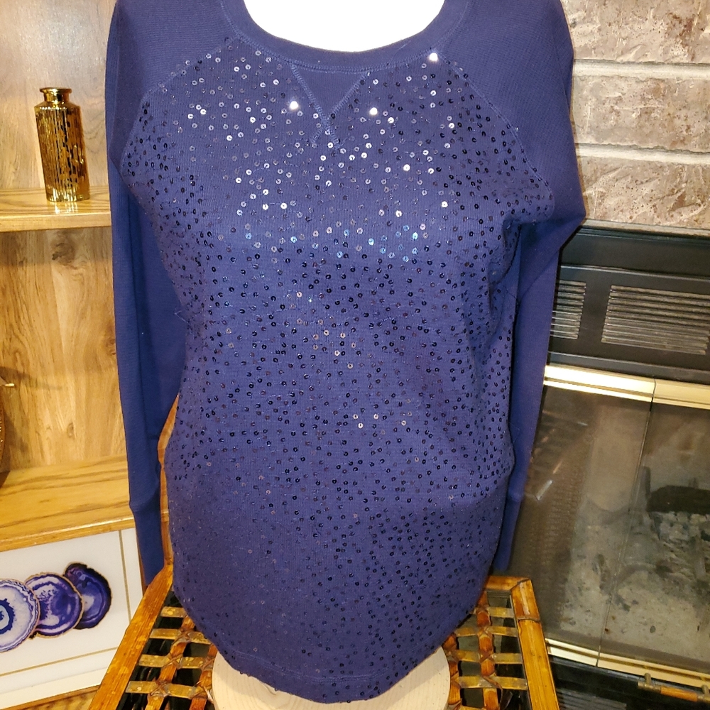Northcrest Classic Top Sequins Navy Blue